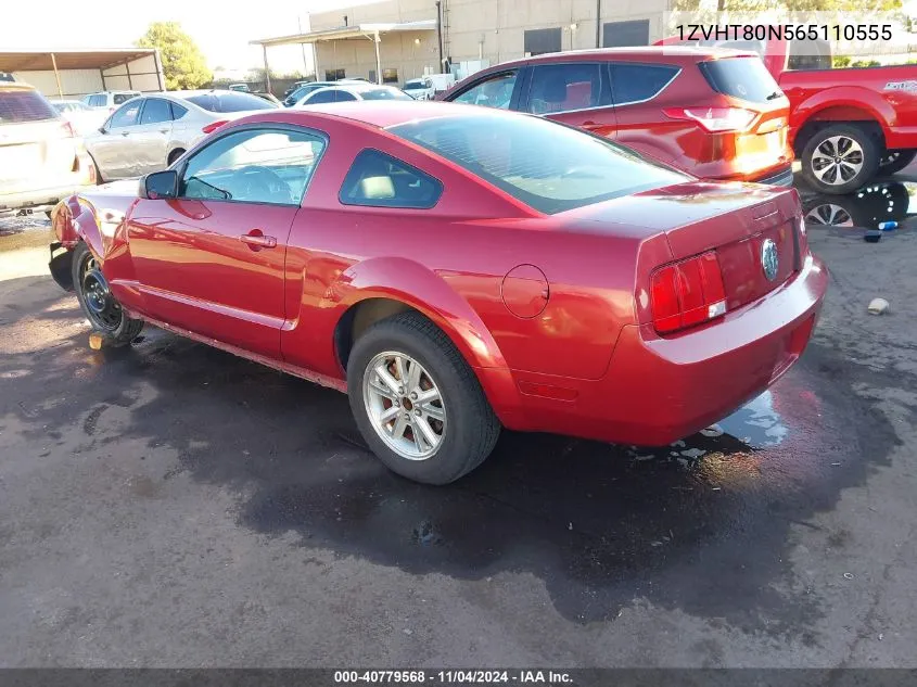 2006 Ford Mustang V6 VIN: 1ZVHT80N565110555 Lot: 40779568