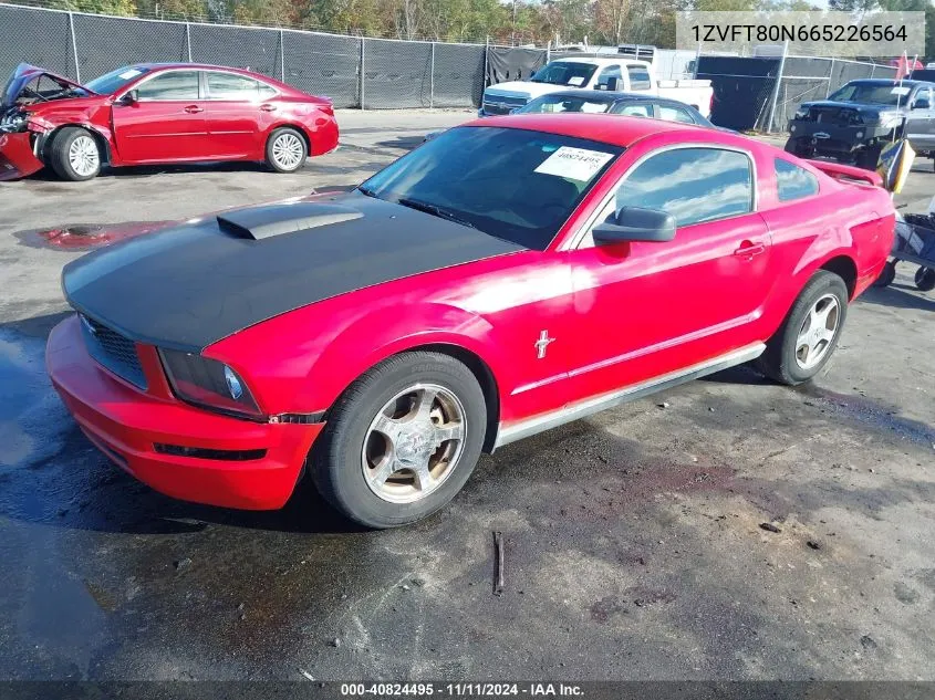 2006 Ford Mustang V6 VIN: 1ZVFT80N665226564 Lot: 40824495