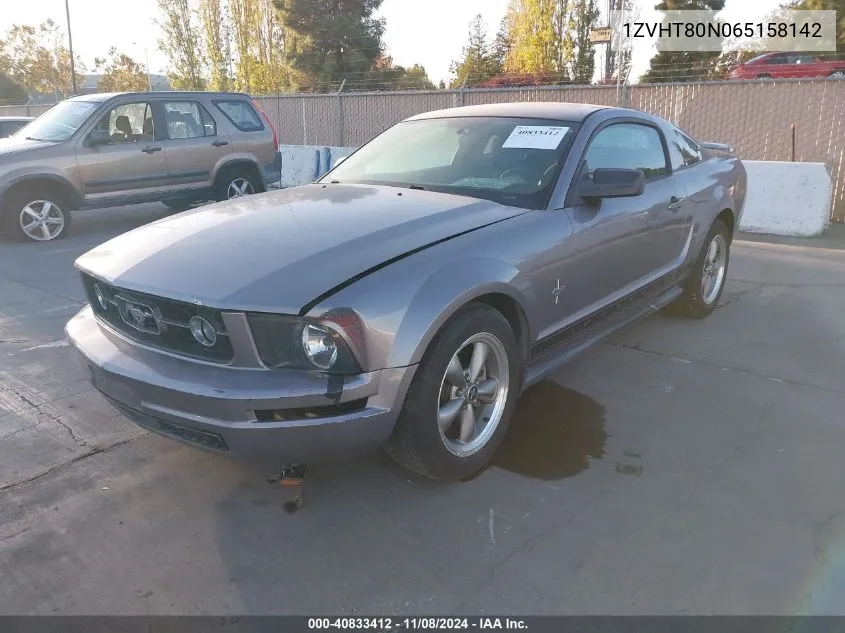 2006 Ford Mustang V6 VIN: 1ZVHT80N065158142 Lot: 40833412