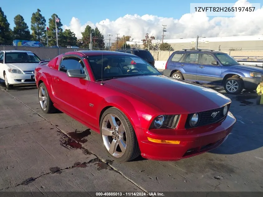 2006 Ford Mustang Gt VIN: 1ZVFT82H265197457 Lot: 40885013