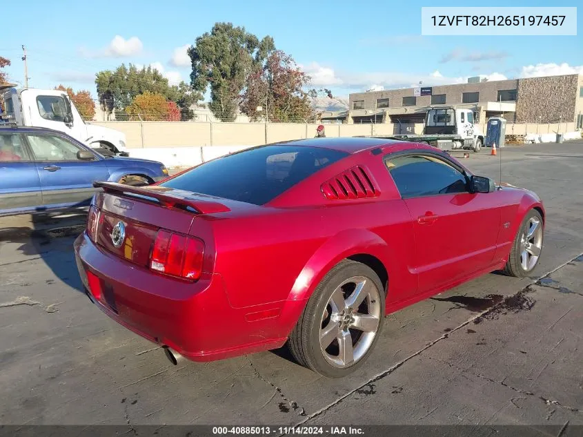 2006 Ford Mustang Gt VIN: 1ZVFT82H265197457 Lot: 40885013