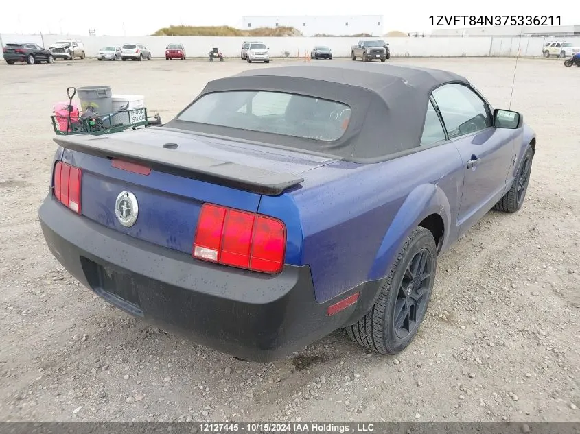 2007 Ford Mustang VIN: 1ZVFT84N375336211 Lot: 12127445