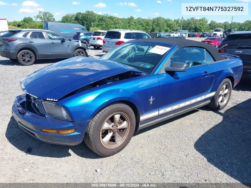 2007 Ford Mustang V6 Deluxe/V6 Premium VIN: 1ZVFT84N775327592 Lot: 39615690