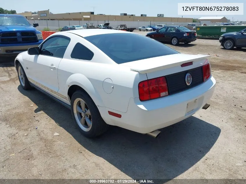 2007 Ford Mustang VIN: 1ZVFT80N675278083 Lot: 39963702