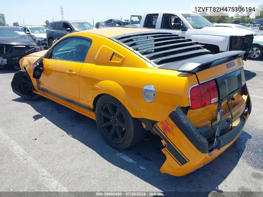 2007 Ford Mustang Gt Deluxe/Gt Premium VIN: 1ZVFT82H475306194 Lot: 39980450