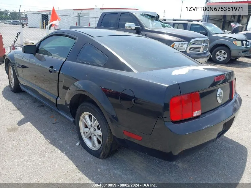 2007 Ford Mustang V6 Deluxe/V6 Premium VIN: 1ZVFT80N675351971 Lot: 40010059