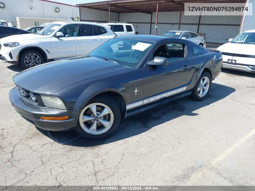 2007 Ford Mustang V6 Deluxe/V6 Premium VIN: 1ZVHT80N075284874 Lot: 40100693