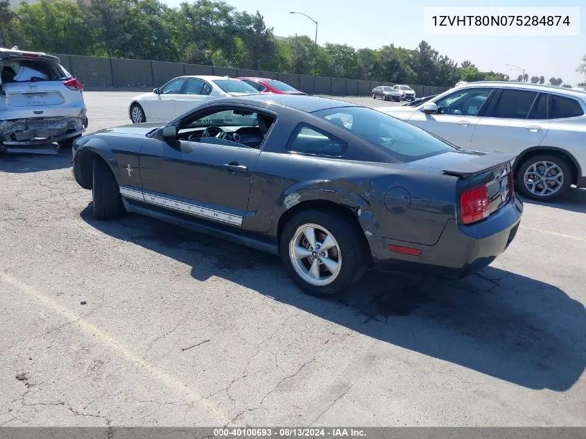 2007 Ford Mustang V6 Deluxe/V6 Premium VIN: 1ZVHT80N075284874 Lot: 40100693