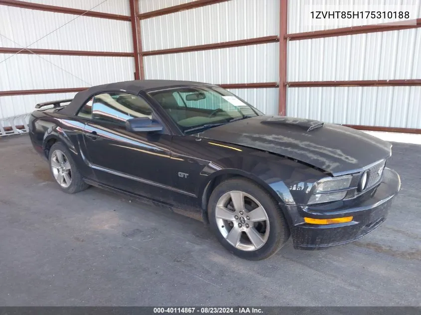 2007 Ford Mustang Gt Deluxe/Gt Premium VIN: 1ZVHT85H175310188 Lot: 40114867