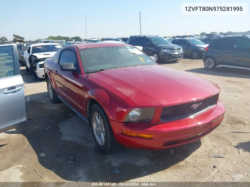 2007 Ford Mustang VIN: 1ZVFT80N975281995 Lot: 40145148