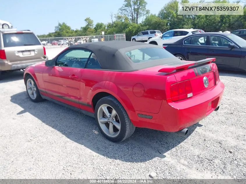 2007 Ford Mustang V6 Deluxe/V6 Premium VIN: 1ZVFT84NX75359307 Lot: 40184536