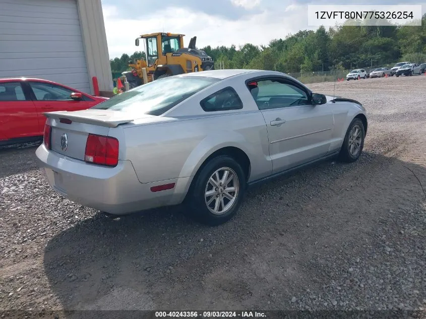 2007 Ford Mustang V6 Deluxe/V6 Premium VIN: 1ZVFT80N775326254 Lot: 40243356