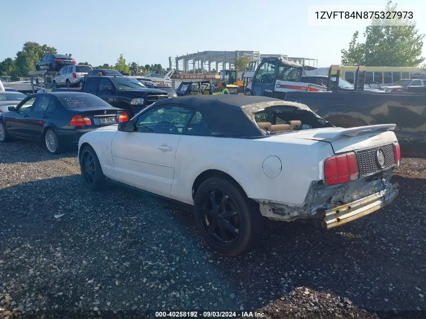 2007 Ford Mustang V6 Deluxe/V6 Premium VIN: 1ZVFT84N875327973 Lot: 40258192