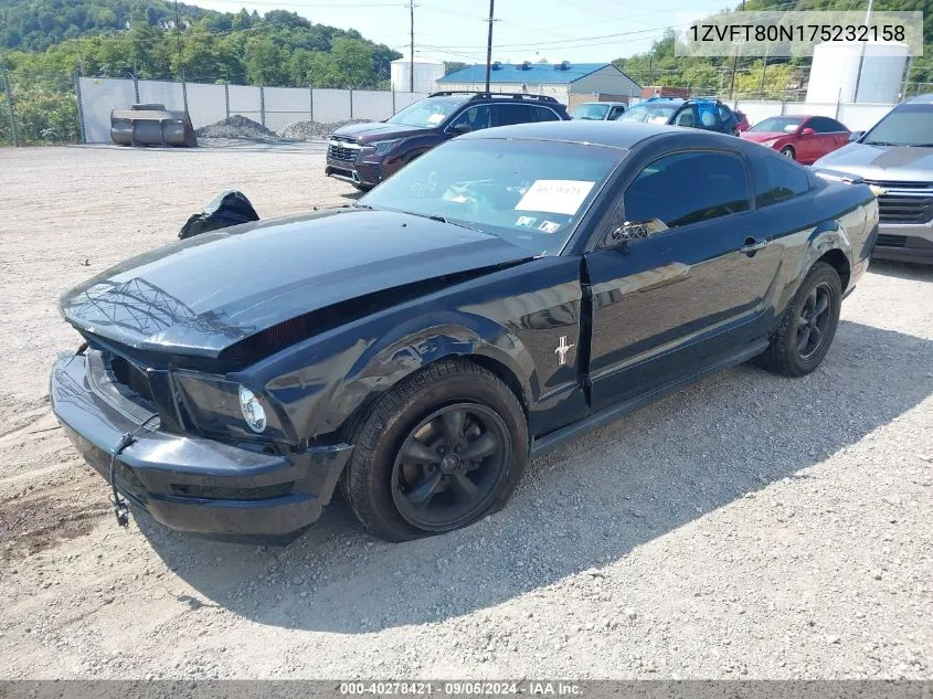 2007 Ford Mustang V6 Deluxe/V6 Premium VIN: 1ZVFT80N175232158 Lot: 40278421