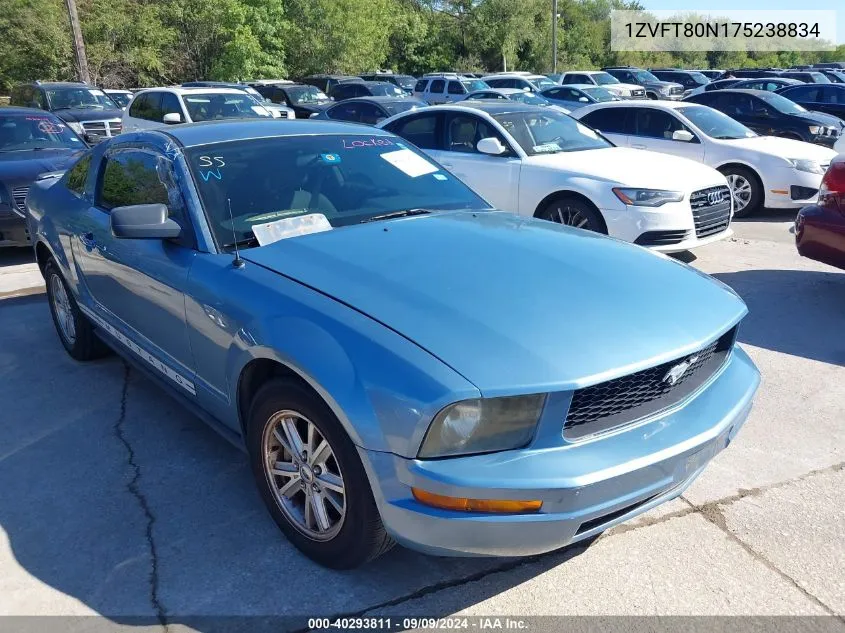 2007 Ford Mustang V6 Deluxe/V6 Premium VIN: 1ZVFT80N175238834 Lot: 40293811