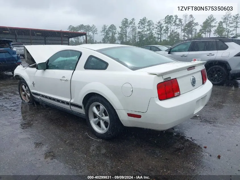 2007 Ford Mustang V6 Deluxe/V6 Premium VIN: 1ZVFT80N575350603 Lot: 40299831