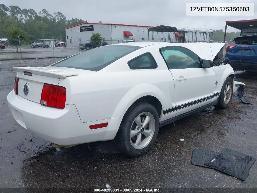 2007 Ford Mustang V6 Deluxe/V6 Premium VIN: 1ZVFT80N575350603 Lot: 40299831