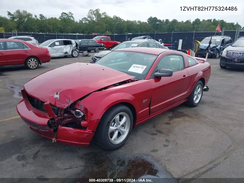 2007 Ford Mustang Gt VIN: 1ZVHT82H775324486 Lot: 40309739