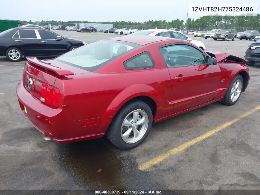 2007 Ford Mustang Gt VIN: 1ZVHT82H775324486 Lot: 40309739