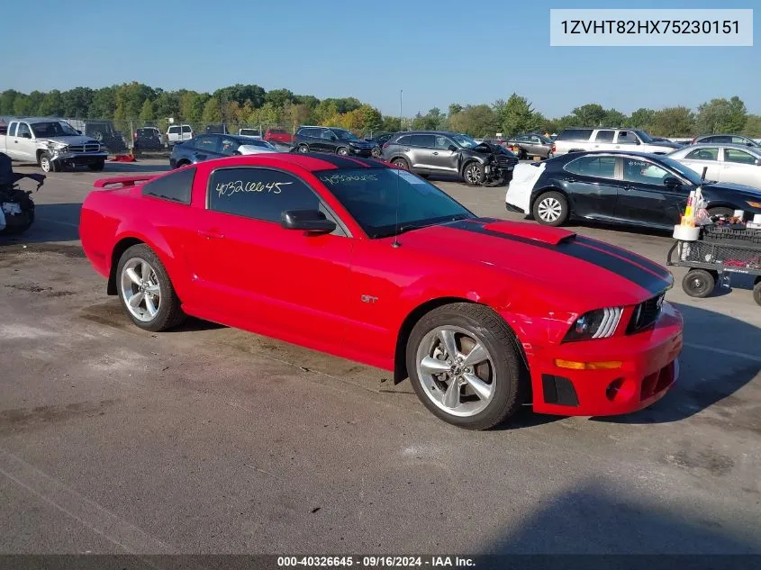 2007 Ford Mustang Gt VIN: 1ZVHT82HX75230151 Lot: 40326645