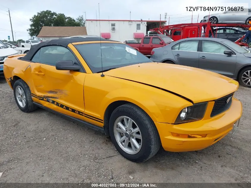 2007 Ford Mustang VIN: 1ZVFT84N975196875 Lot: 40327003