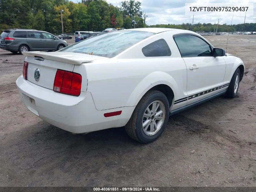 2007 Ford Mustang V6 Deluxe/V6 Premium VIN: 1ZVFT80N975290437 Lot: 40361851