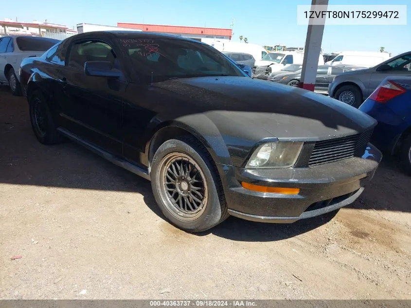 2007 Ford Mustang V6 Deluxe/V6 Premium VIN: 1ZVFT80N175299472 Lot: 40363737