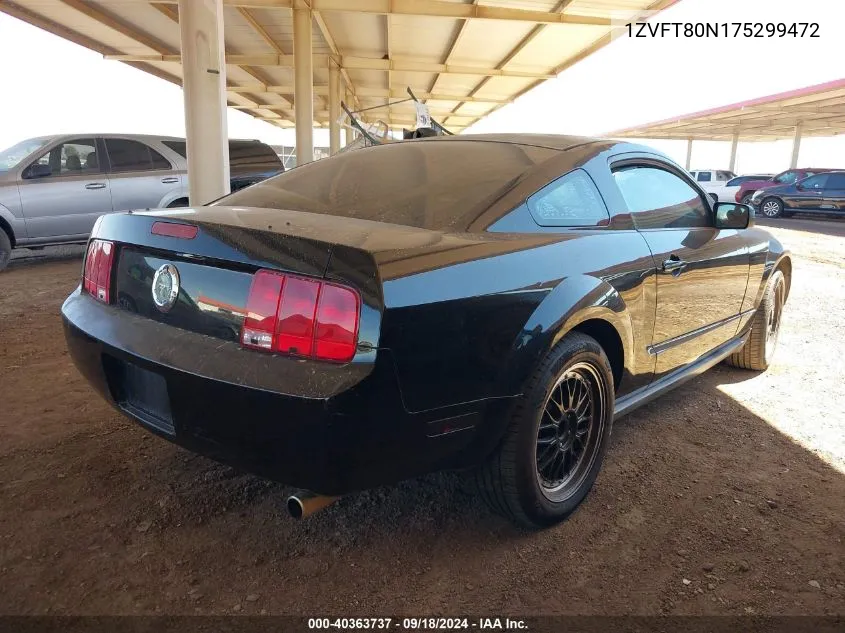 2007 Ford Mustang V6 Deluxe/V6 Premium VIN: 1ZVFT80N175299472 Lot: 40363737