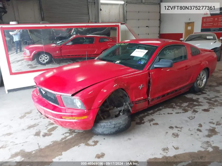 2007 Ford Mustang V6 Deluxe/V6 Premium VIN: 1ZVFT80N375277361 Lot: 40369056