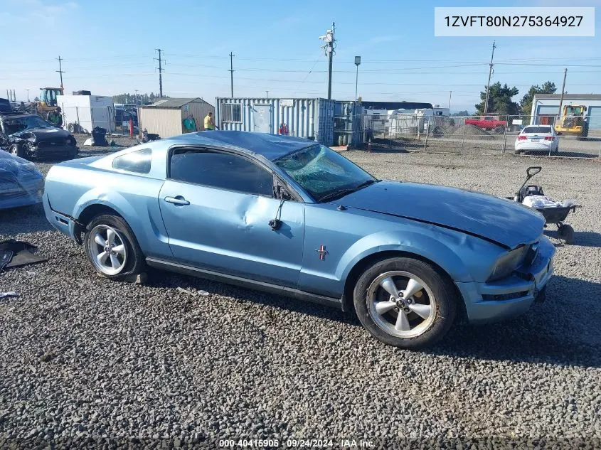 2007 Ford Mustang V6 Deluxe/V6 Premium VIN: 1ZVFT80N275364927 Lot: 40415905