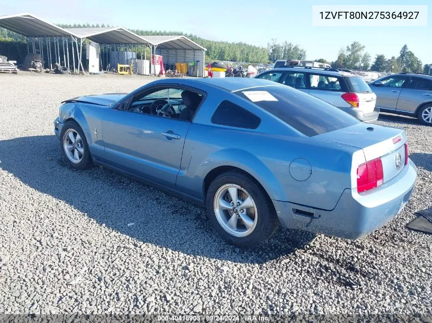 2007 Ford Mustang V6 Deluxe/V6 Premium VIN: 1ZVFT80N275364927 Lot: 40415905