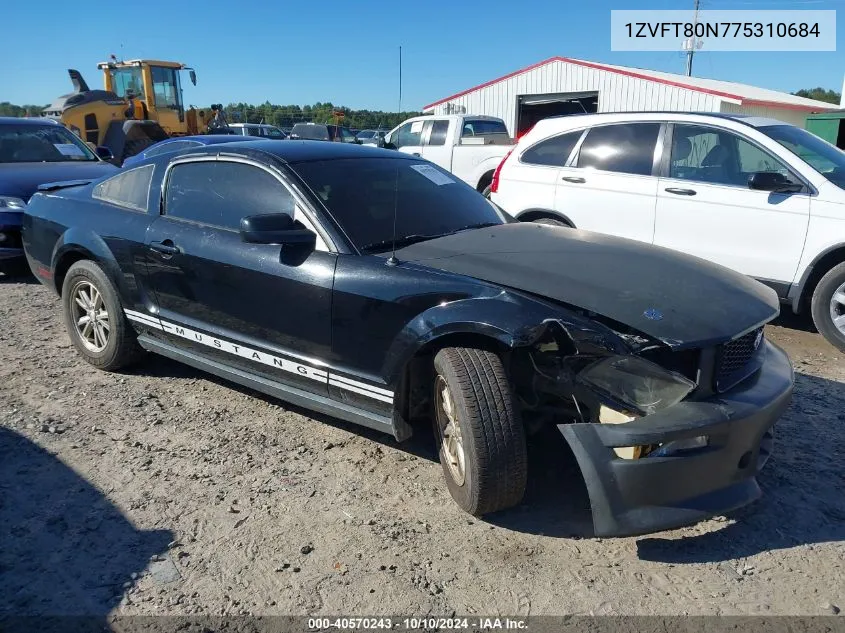 2007 Ford Mustang V6 Deluxe/V6 Premium VIN: 1ZVFT80N775310684 Lot: 40570243