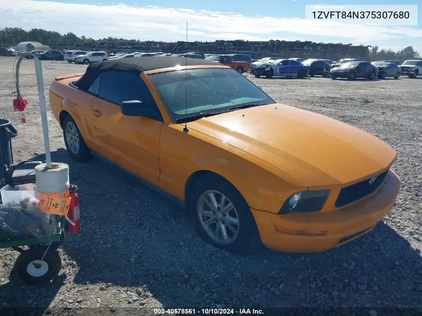 2007 Ford Mustang V6 Deluxe/V6 Premium VIN: 1ZVFT84N375307680 Lot: 40578561