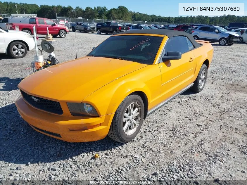 2007 Ford Mustang V6 Deluxe/V6 Premium VIN: 1ZVFT84N375307680 Lot: 40578561