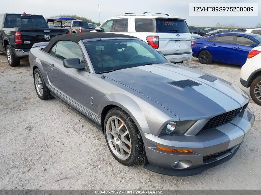 2007 Ford Mustang Shelby Gt500 VIN: 1ZVHT89S975200009 Lot: 40579672