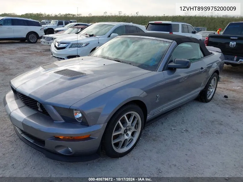 2007 Ford Mustang Shelby Gt500 VIN: 1ZVHT89S975200009 Lot: 40579672