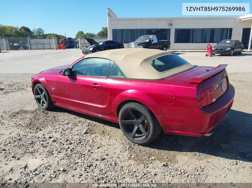 2007 Ford Mustang Gt Deluxe/Gt Premium VIN: 1ZVHT85H975269986 Lot: 40589189