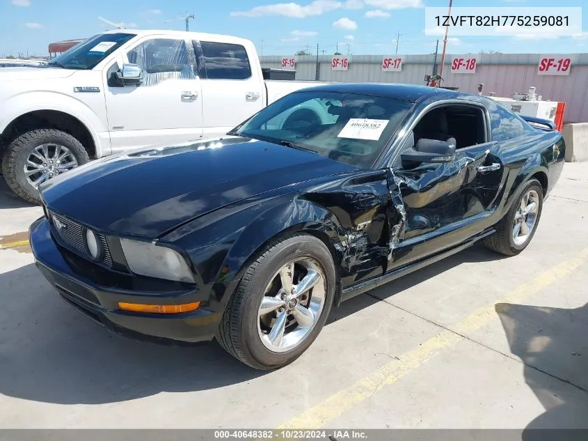 2007 Ford Mustang Gt Deluxe/Gt Premium VIN: 1ZVFT82H775259081 Lot: 40648382