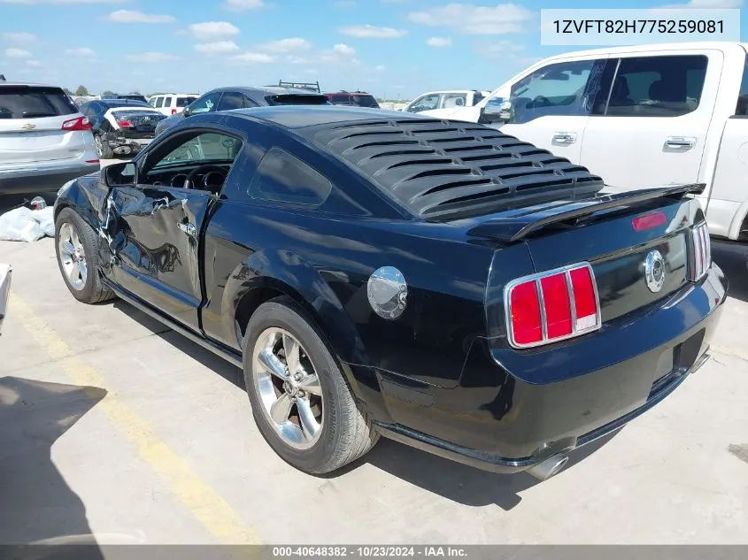 2007 Ford Mustang Gt Deluxe/Gt Premium VIN: 1ZVFT82H775259081 Lot: 40648382