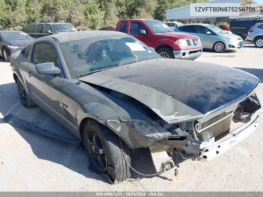 2007 Ford Mustang V6 Deluxe/V6 Premium VIN: 1ZVFT80N875258756 Lot: 40661231