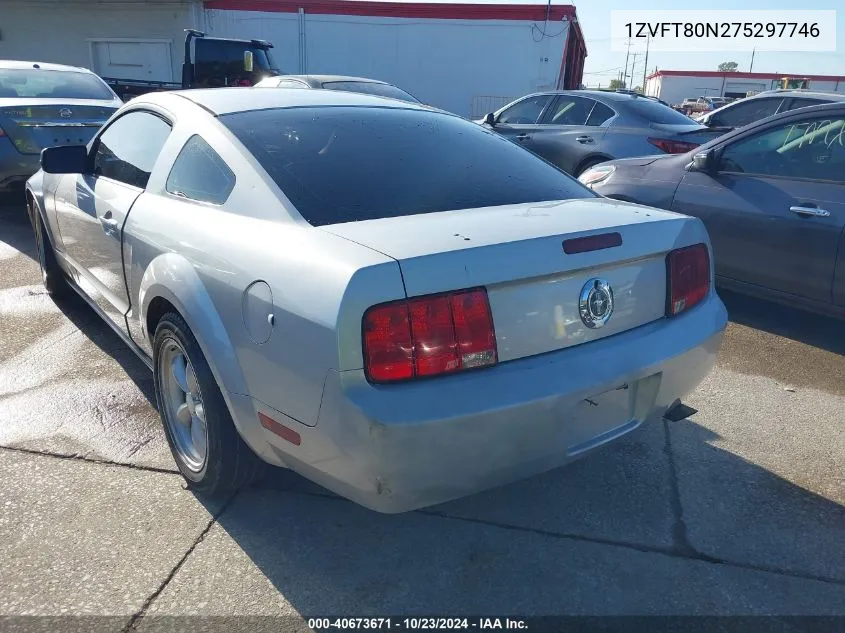 2007 Ford Mustang V6 Deluxe/V6 Premium VIN: 1ZVFT80N275297746 Lot: 40673671