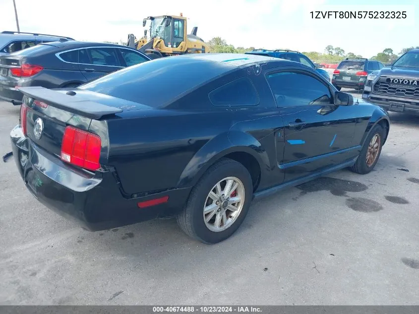 2007 Ford Mustang V6 Deluxe/V6 Premium VIN: 1ZVFT80N575232325 Lot: 40674488