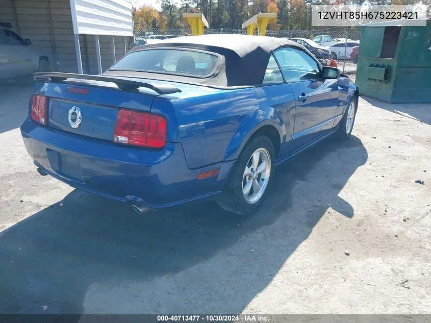 2007 Ford Mustang Gt Deluxe/Gt Premium VIN: 1ZVHT85H675223421 Lot: 40713477