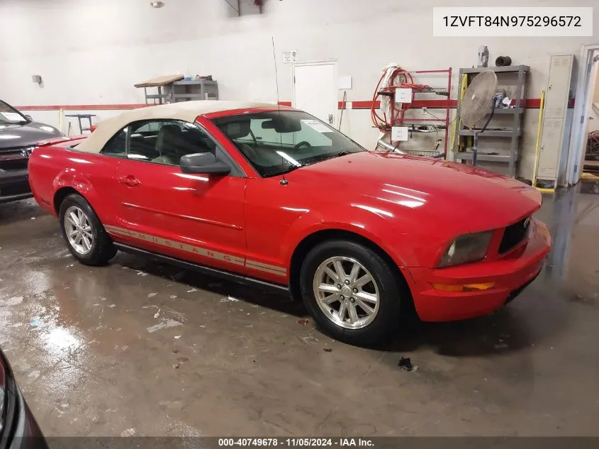 2007 Ford Mustang VIN: 1ZVFT84N975296572 Lot: 40749678