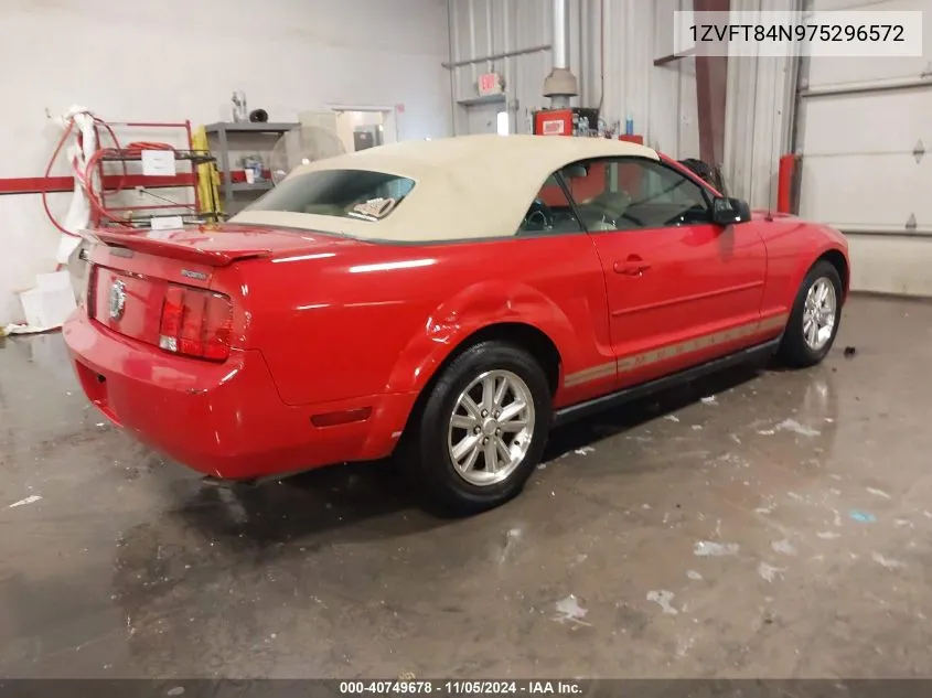 2007 Ford Mustang VIN: 1ZVFT84N975296572 Lot: 40749678