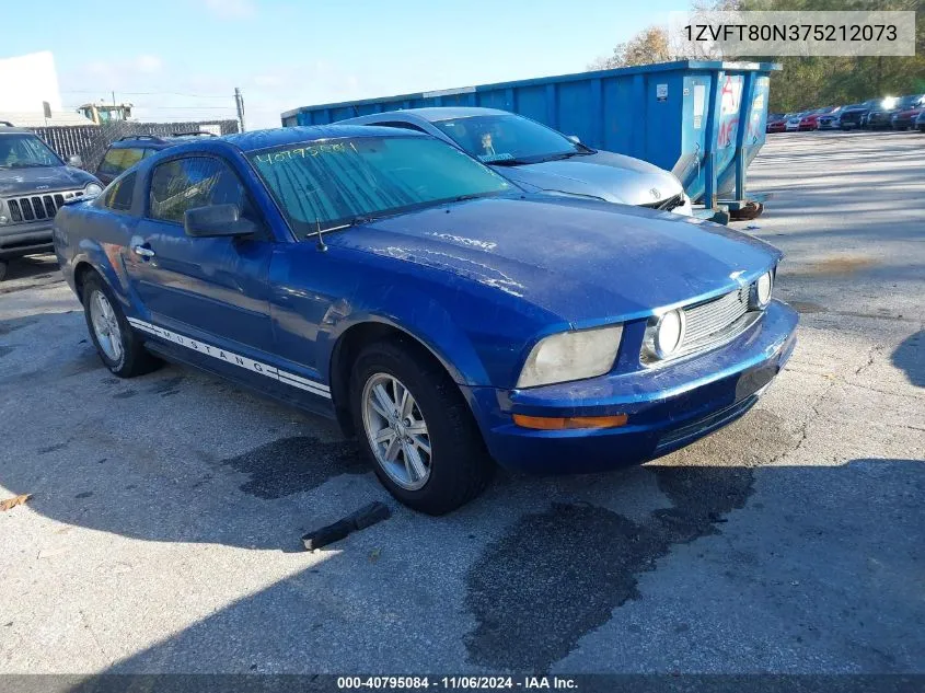 2007 Ford Mustang V6 Deluxe/V6 Premium VIN: 1ZVFT80N375212073 Lot: 40795084