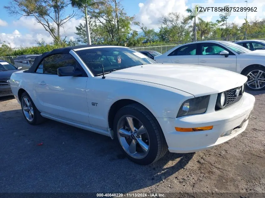 1ZVFT85H875289962 2007 Ford Mustang Gt Deluxe/Gt Premium