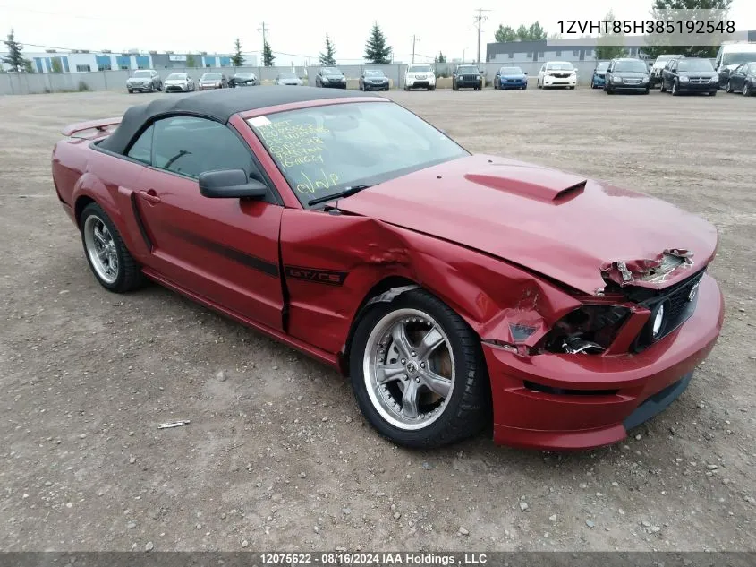 1ZVHT85H385192548 2008 Ford Mustang Gt