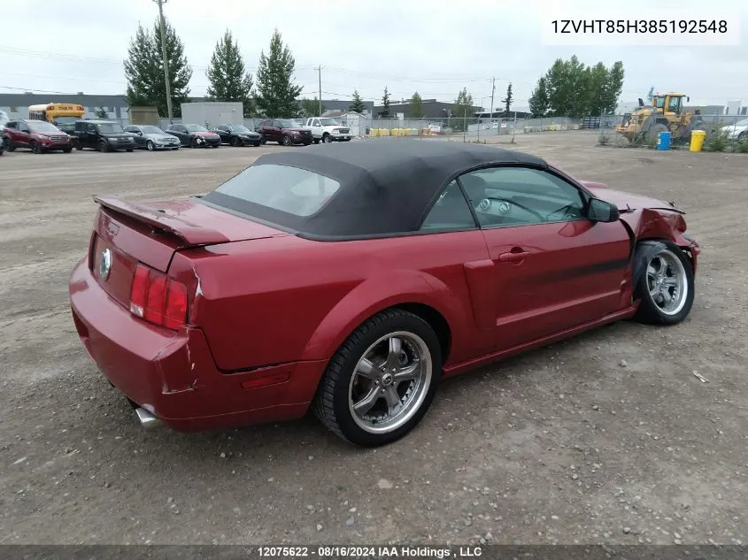 1ZVHT85H385192548 2008 Ford Mustang Gt