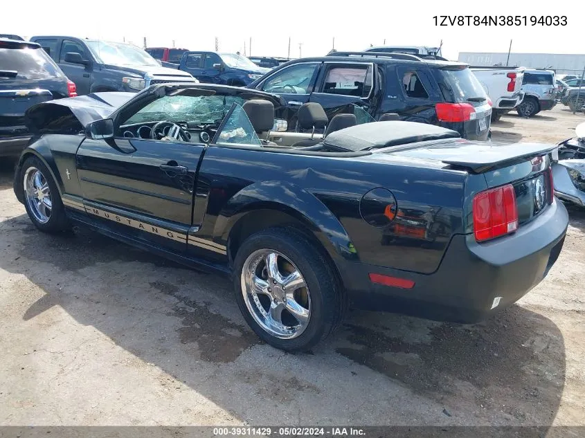 1ZV8T84N385194033 2008 Ford Mustang